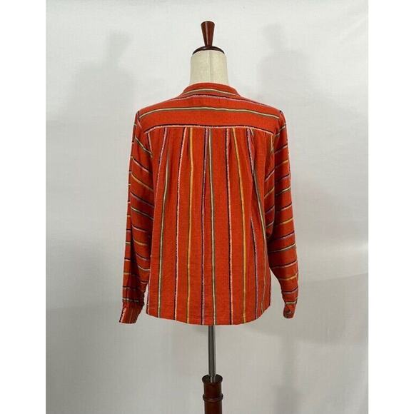 ACE & JIG Sz XS Barrett Blouse Orange Stripe Shirt Top Rhumba Textile - Picture 6 of 8
